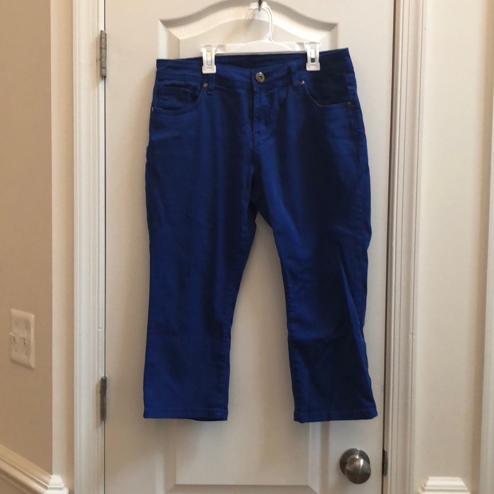 Royal Blue Jean Capris